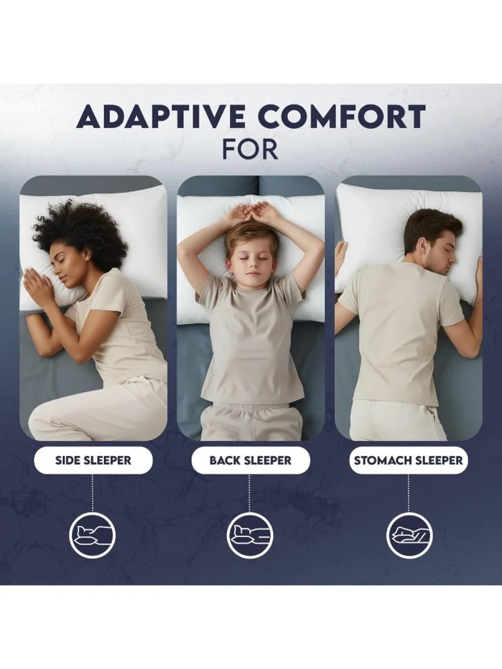 〽️Hotel Pillows King Size Set of 2 Grey Gusset Bed Pillow Down Alternative New
